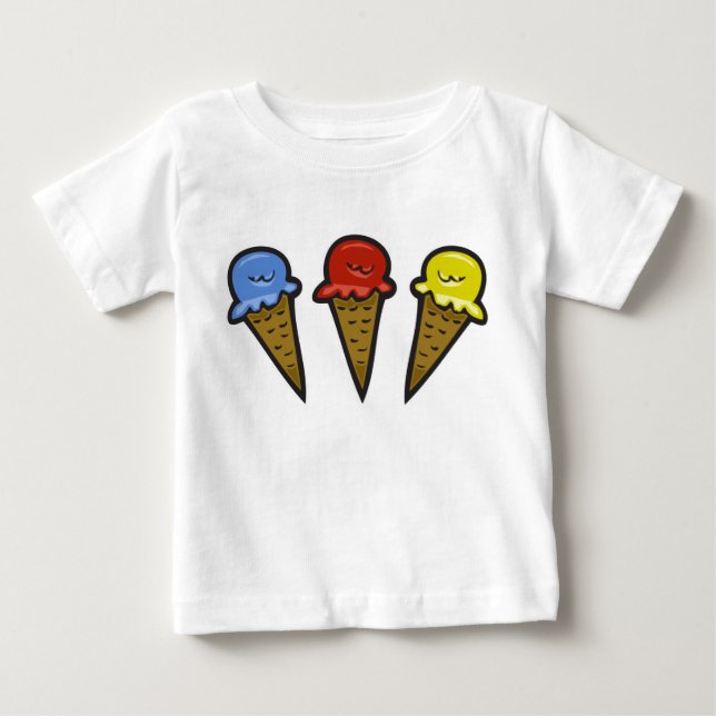 T-shirt Pour Bébé Cônes de crème glacée no 4 (Devant)