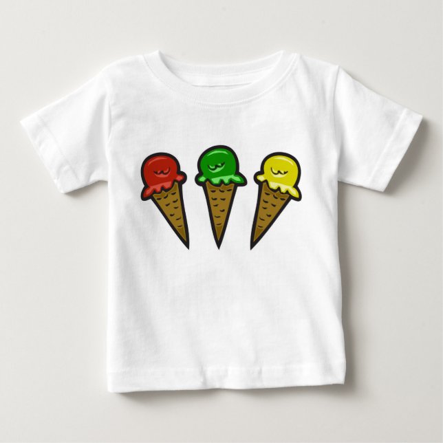 T-shirt Pour Bébé Cônes de Glace #3 (Devant)