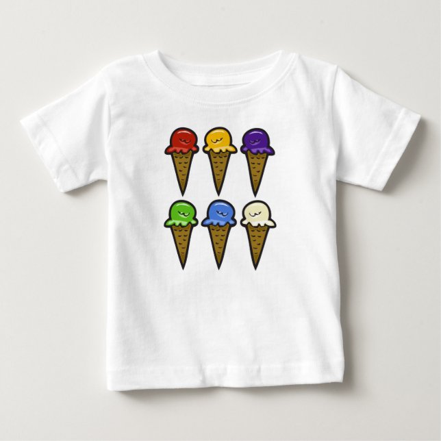T-shirt Pour Bébé Cônes de Glace No. 6 (Devant)