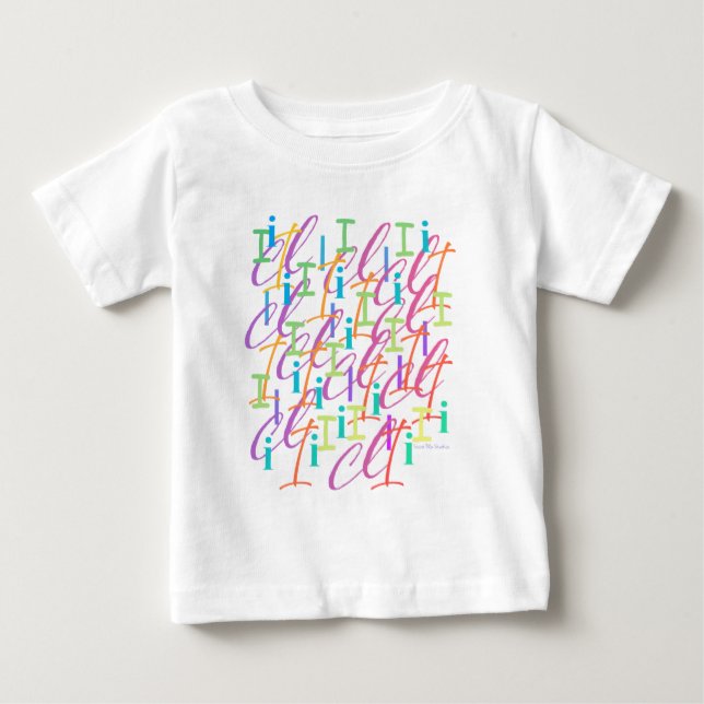 T-shirt Pour Bébé Confettis de lettres "I" (Devant)