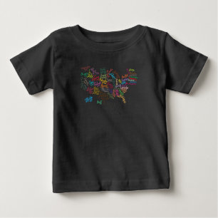 T-shirt Pour Bébé Configuration de texte de manuscrit des Etats-Unis
