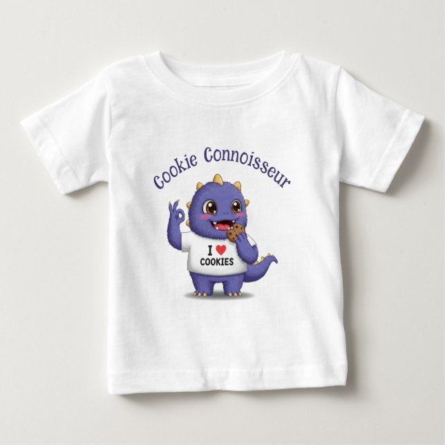 T-shirt Pour Bébé Connoisseur de biscuits (Devant)