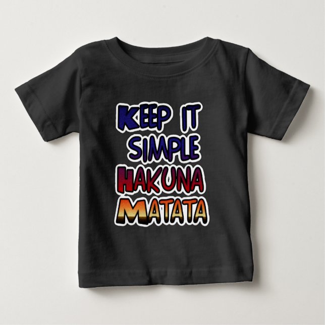 T-shirt Pour Bébé Conserver Simple Hakuna Matata Art Print (Devant)