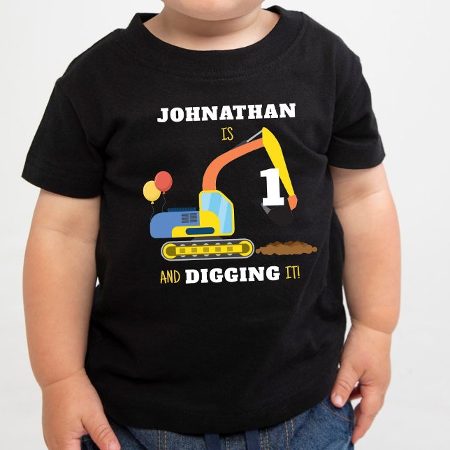 T-shirt Pour Bébé Construction 1er anniversaire (Créateur téléchargé)