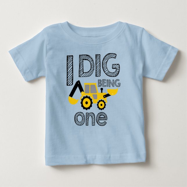T-shirt Pour Bébé Construction Anniversaire 1er Anniversaire Je Creg (Devant)
