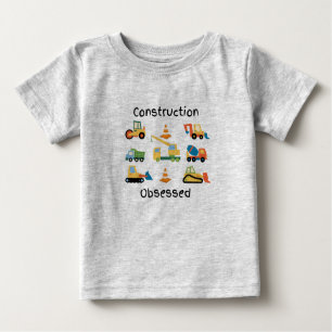 T-shirt Pour Bébé Construction Obtenu avec des camions et des véhicu