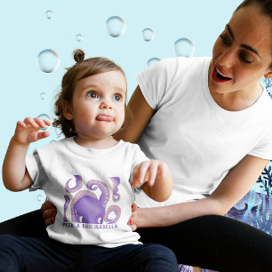 T-shirt Pour Bébé Consulter Un Boo Purple Octopus Nom Personnalisé