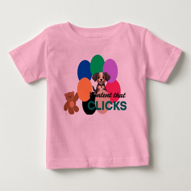 T-shirt Pour Bébé Contenu qui clique (Devant)