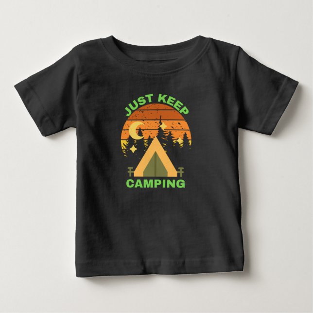 T-SHIRT POUR BÉBÉ CONTINUEZ À CAMPER (Devant)