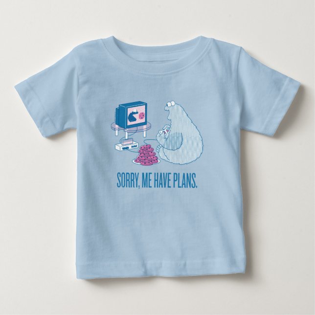 T-shirt Pour Bébé Cookie Monster | Désolé, J'Ai Des Plans (Devant)