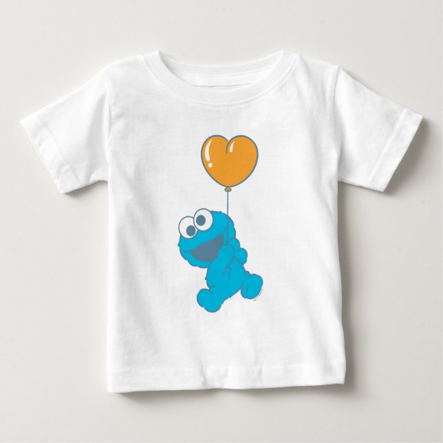 T-shirt Pour Bébé Cookie Monster Heart Balloon (Devant)