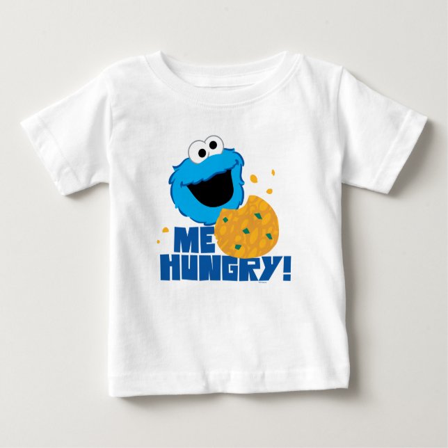 T-shirt Pour Bébé Cookie Monster | Moi qui ai faim ! (Devant)