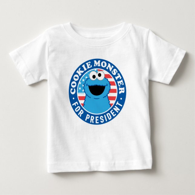 T-shirt Pour Bébé Cookie Monster pour le président (Devant)