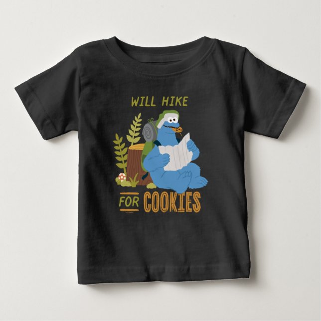 T-shirt Pour Bébé Cookie Monster | Randonnée Pour Les Cookies (Devant)