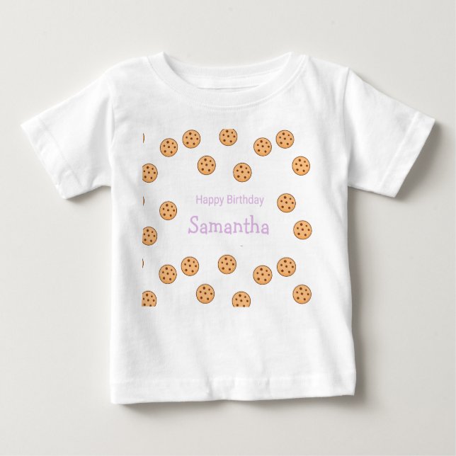 T-shirt Pour Bébé Cookies à puce chocolat anniversaire (Devant)