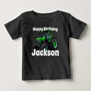 T-shirt Pour Bébé Cool Green Tractor Anniversaire