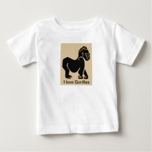 T-shirt Pour Bébé Cool J'aime GORILLAS - Graphique animal -