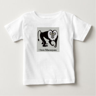 T-shirt Pour Bébé Cool J'aime MACAQUES - Danger animal graphique