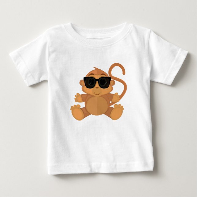 T-shirt Pour Bébé Cool Monkey (Devant)