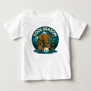 T-shirt Pour Bébé Cool SAISON Elephant Drummer Design graphique bébé