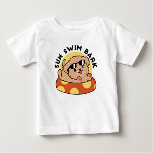 T-shirt Pour Bébé Cool Summer Chien Flottant - Jolie Puppy Pool Part