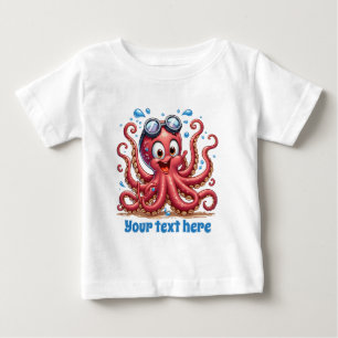 T-shirt Pour Bébé Cool unisex beach ajouter texte océan poulpe
