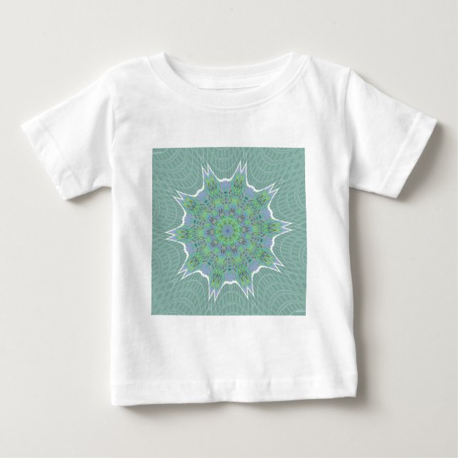 T-shirt Pour Bébé Cool vert motif floral (Devant)