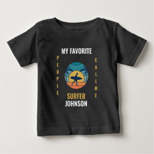 T-shirt Pour Bébé Cool Vintage de planche de surf sur mesure Funny