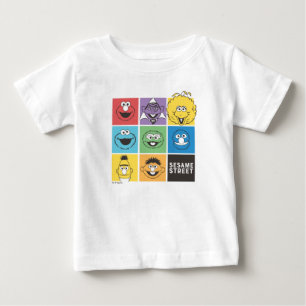 T-shirt Pour Bébé Copains de Rue Sésame   Blocs de couleur