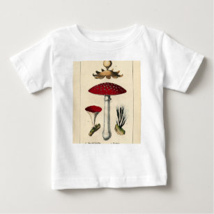 T-shirt Pour Bébé Copie botanique de champignon vintage