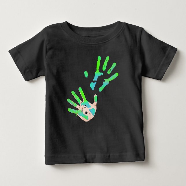 T-shirt Pour Bébé Copie de main (Devant)