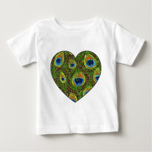 T-shirt Pour Bébé Copie scintillante d'art de plume de paon