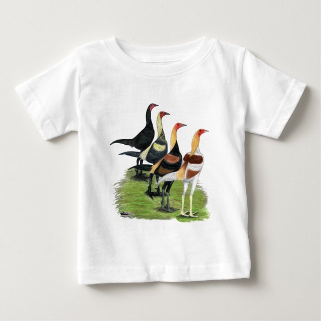 T-shirt Pour Bébé Coq de jeu moderne (Devant)