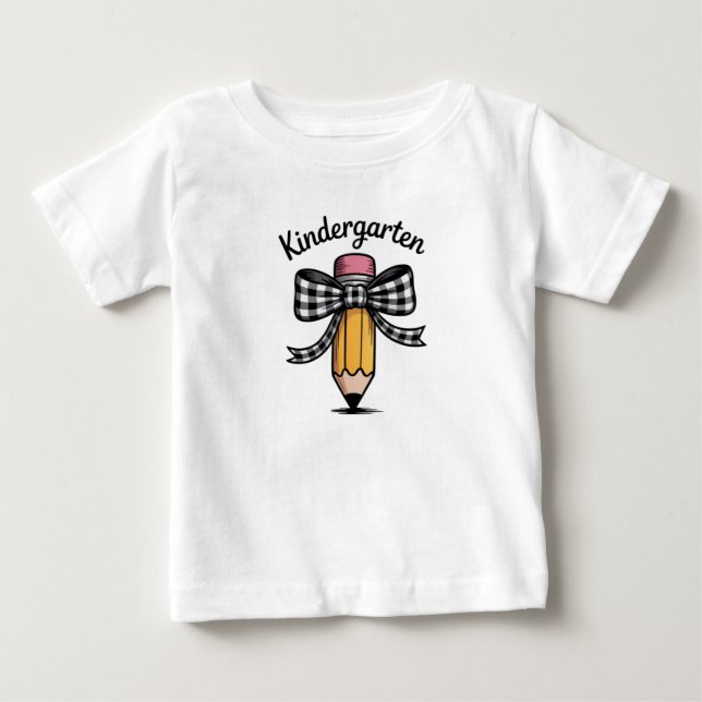 T-shirt Pour Bébé Coquette Pencil Bow Kindergarten Teacher School (Devant)