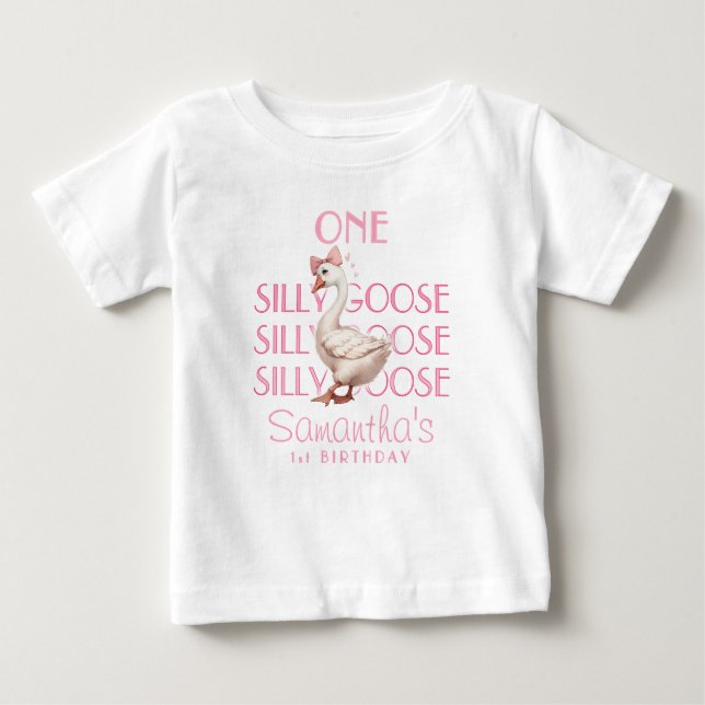 T-shirt Pour Bébé Coquette Rose Une Fille Canard Un An (Devant)