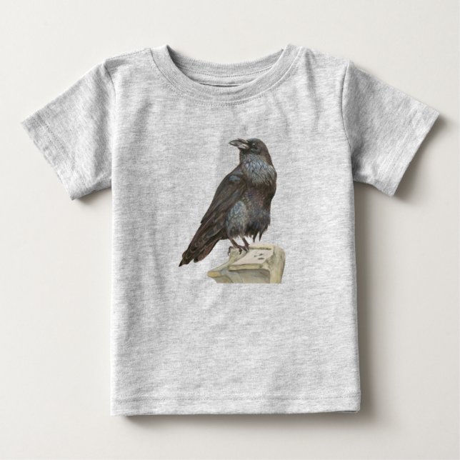 T-shirt Pour Bébé Corbeau (Devant)