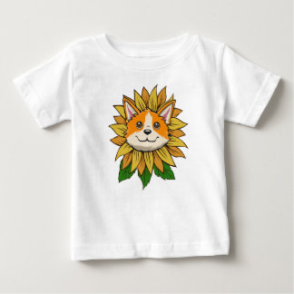 T-shirt Pour Bébé Corgi Chien Tournesol