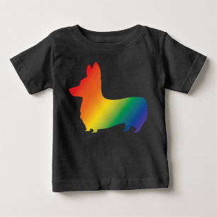 T-shirt Pour Bébé Corgi d'arc-en-ciel