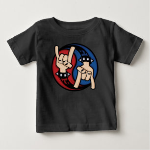 T-shirt Pour Bébé Cornes de diable Rock and Roll Yin Yang