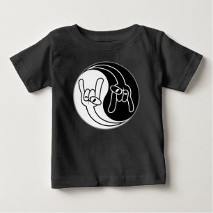 T-shirt Pour Bébé Cornes de Diable Yin Yang Métal Lourds