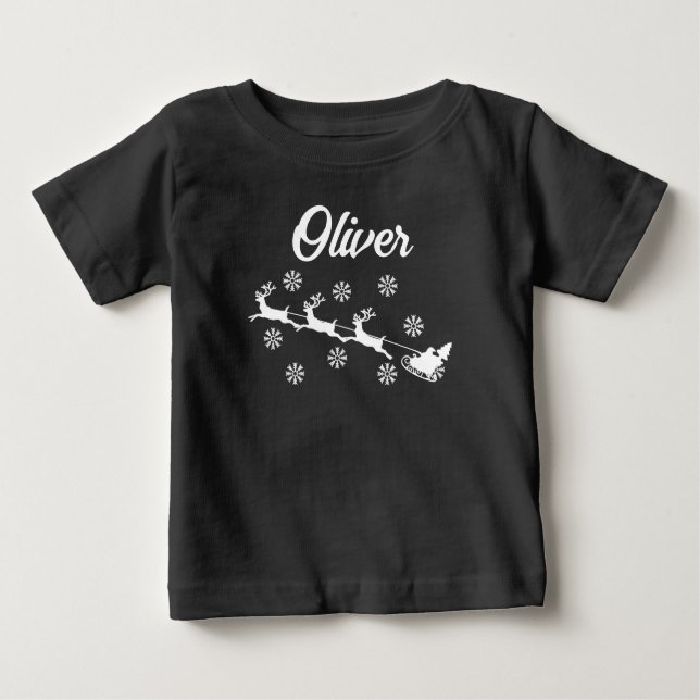 T-shirt Pour Bébé Correspondance de famille de Noël personnalisée (Devant)