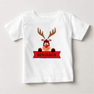 T-shirt Pour Bébé Correspondance familiale Buffalo Plaid Reindee