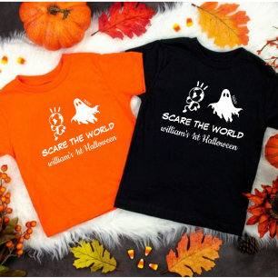 T-shirt Pour Bébé Costume 1er Halloween Citrouille Funny Baby