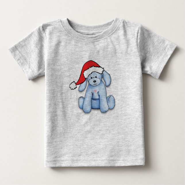 T-shirt Pour Bébé Costume bébé "Mon premier Noël" avec chiot mignon (Devant)