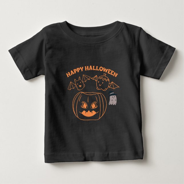 T-shirt Pour Bébé Costume de femme pour Halloween Vêtements Noir (Devant)