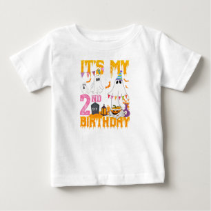 T-shirt Pour Bébé Costume d'Halloween Citrouille pour le 2ème annive