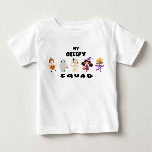 T-shirt Pour Bébé Costume d'Halloween Déplaisant (Devant)