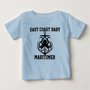 T-shirt Pour Bébé Côte Est Martimer ancre pieuvre chemise bébé