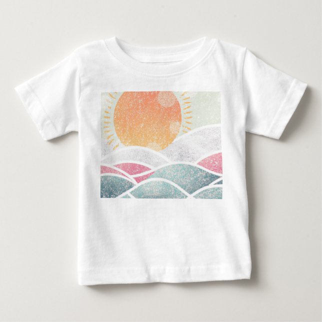 T-shirt Pour Bébé Côté/Plage/ensoleillé (Devant)