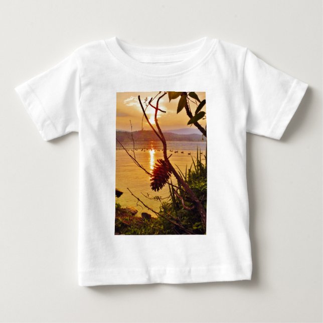 T-shirt Pour Bébé Coucher de soleil du lac Pinecone (Devant)